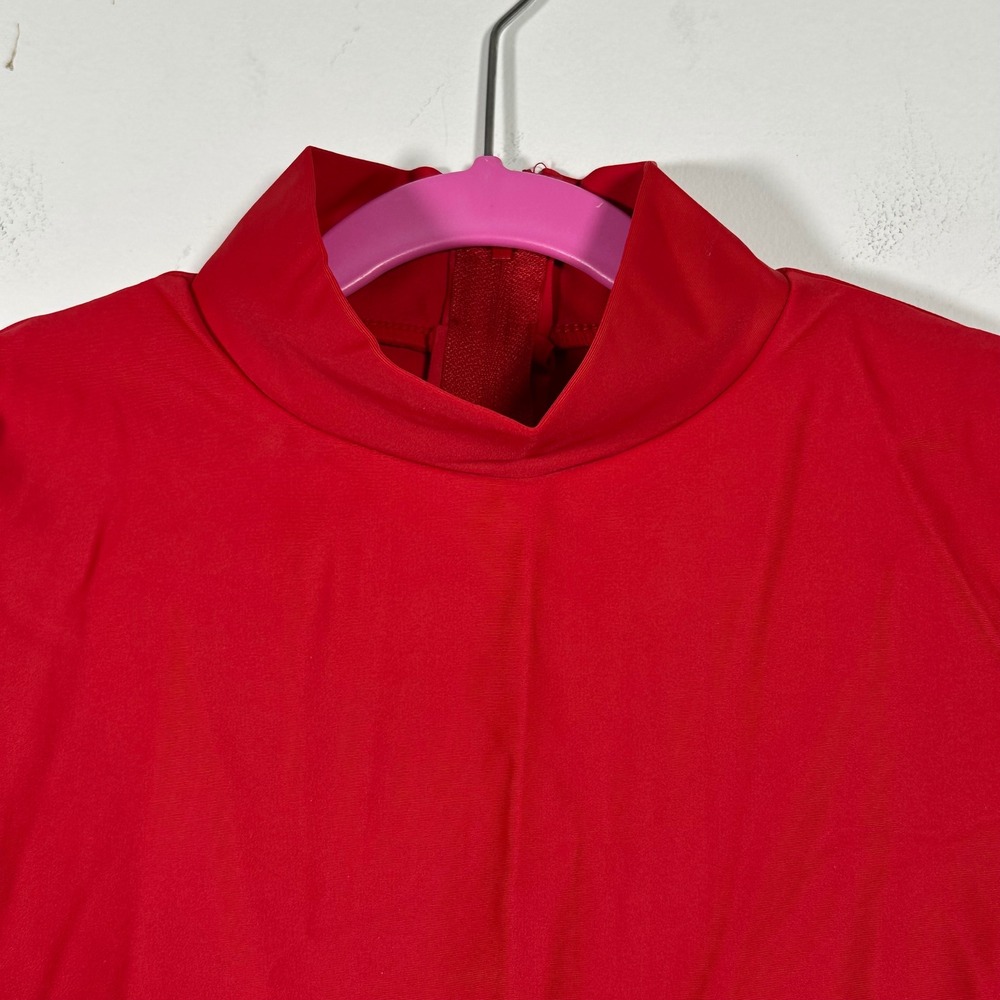 Baltogs Kids Red Mock Neck Long Sleeve Dance solo Unitard Style Size LC - Picture 4 of 9